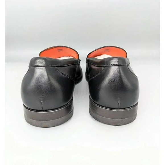 NIB Santoni Faith Men's Black Leather Loafers Almond Toe Size 8.5 (MSRP $750) - Picture 7 of 10